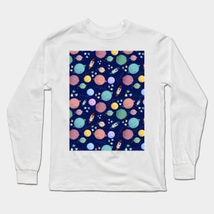 Sweet dreams planet night sky pattern Long Sleeve T-Shirt